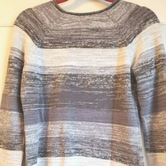 SWEATER EDDIE BAUER Women Size XS Grey Striped Warm Soft Great Condition - Picture 4 of 10